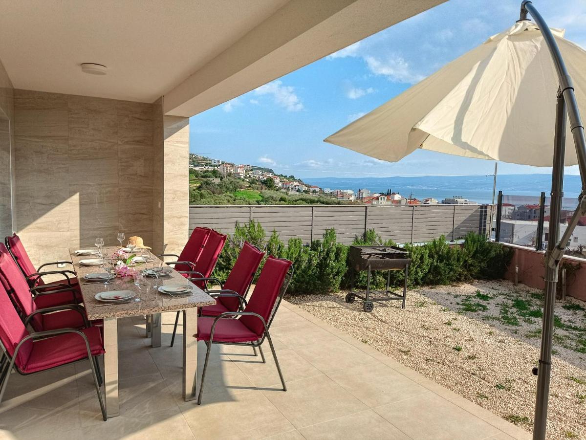 Modern Villa With Jacuzzi, Beautiful Sea View, Near Split! Villa 36A Подстрана Екстер'єр фото